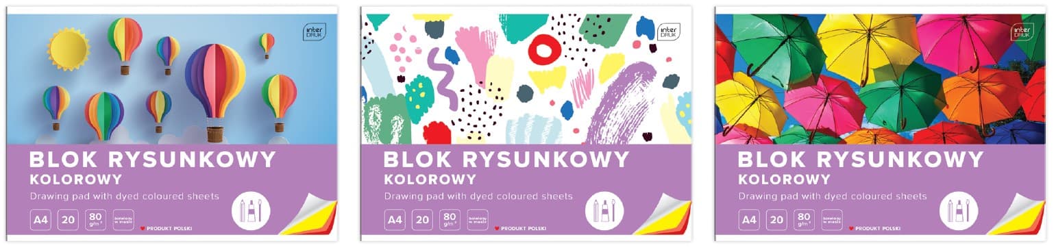 Blok rysunkowy kolorowy A4 Interdruk